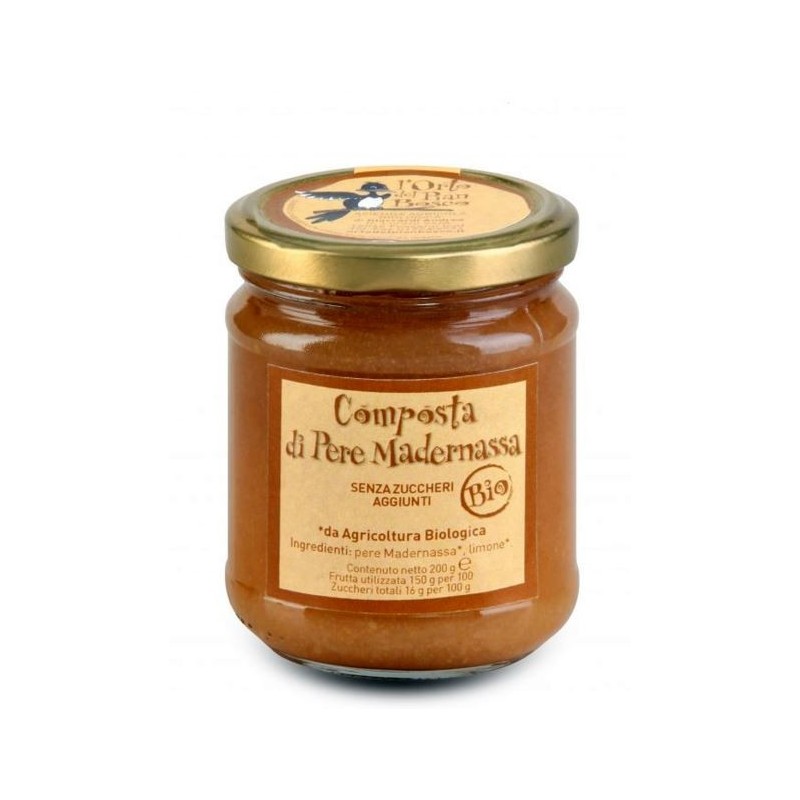 Composta di pere Madernassa Bio senza zuccheri aggiunti 200g