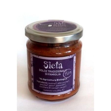 Sieta (dolce al cucchiaio - prugne, albicocche, pesche cacao e amaretti) BIO 200g