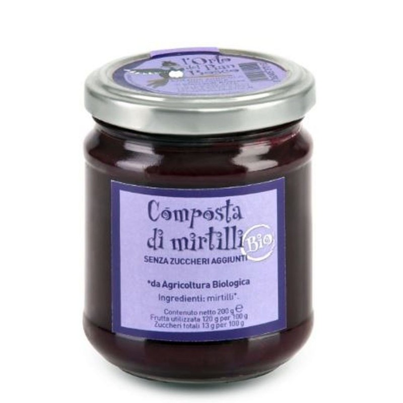 Composta di mirtilli senza zuccheri aggiunti BIO 200g