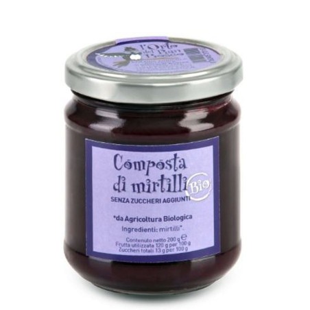 Composta di mirtilli senza zuccheri aggiunti BIO 200g